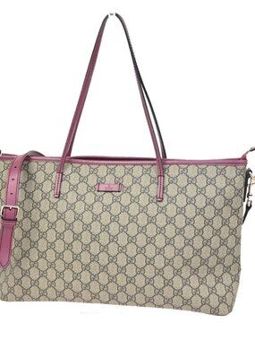 GUCCI Logo GG Pattern 2Way Shoulder Tote Bag Supreme Leather BN PK GHW 76KD024